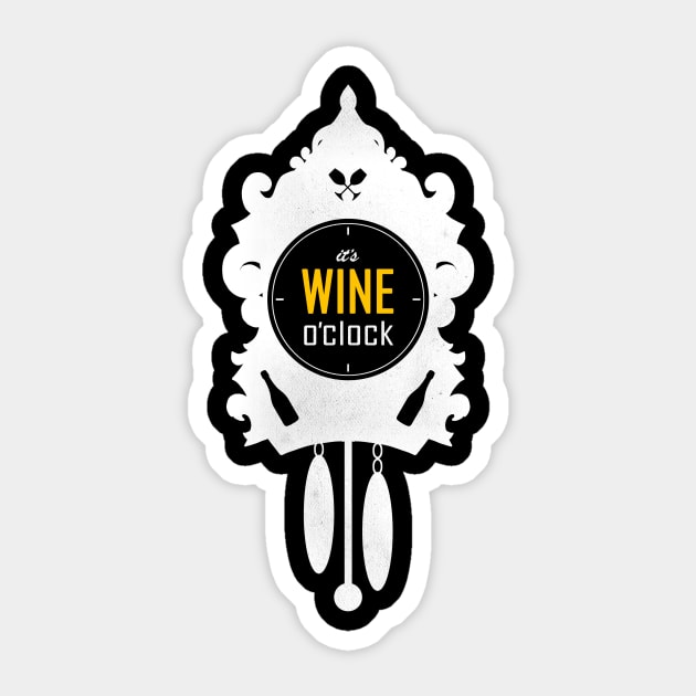 Wine O Clock Sticker by GODZILLARGE